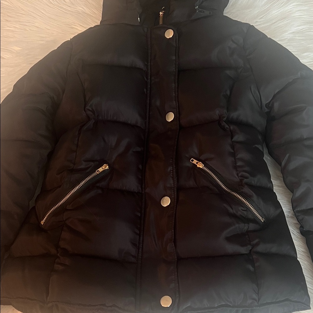 Kids Black Puffer Jacket